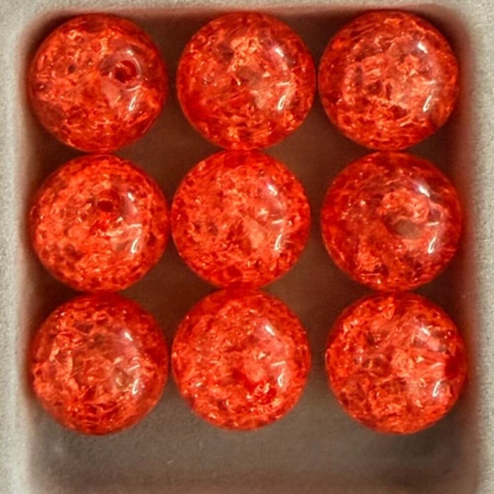 #8148 -  5-piece pack of cracked glass beads in the color shown above - 16mm